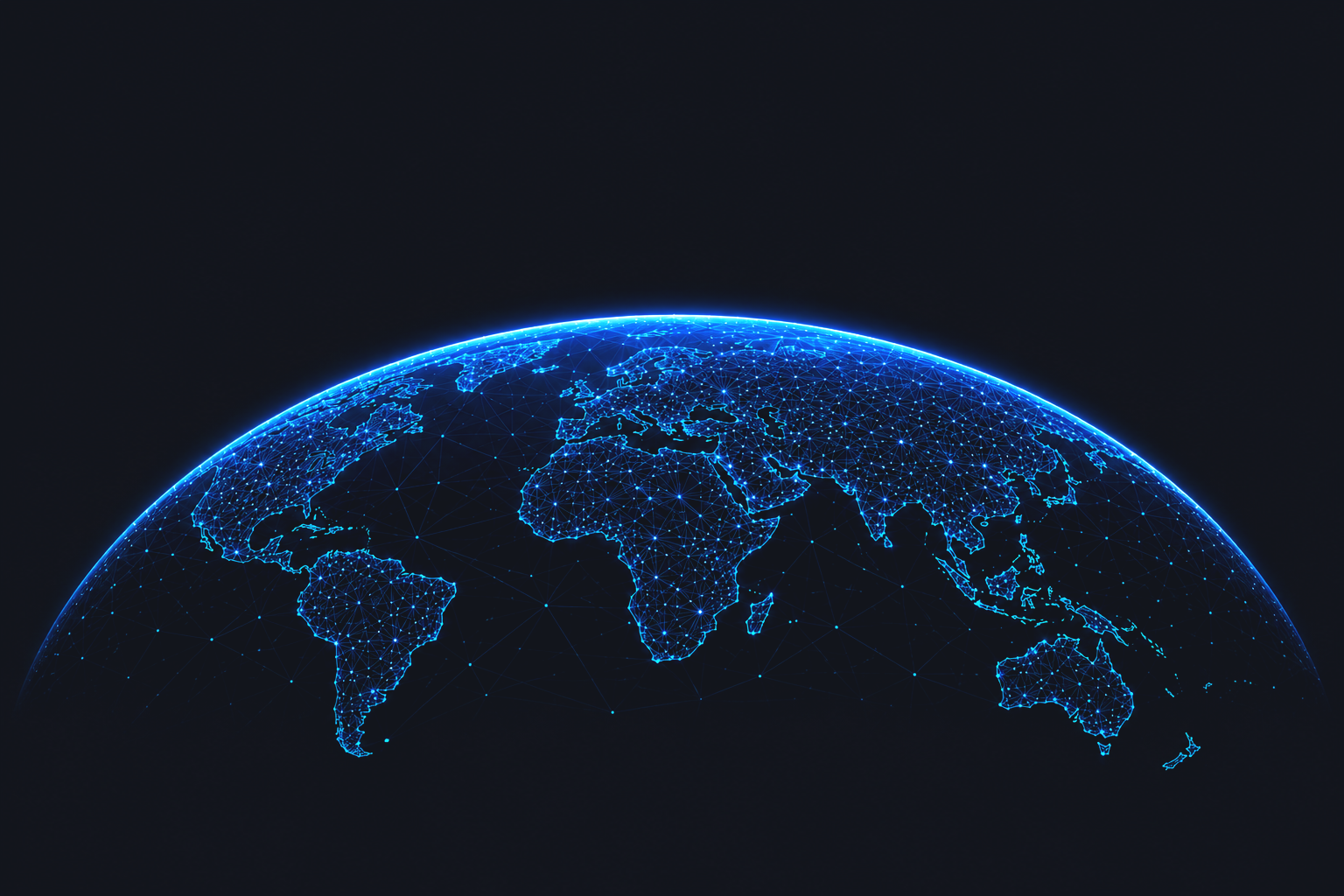 Digital globe with a blue connection network